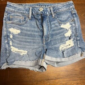 American Eagle Outfitters Distressed Blue Jean Shorts
